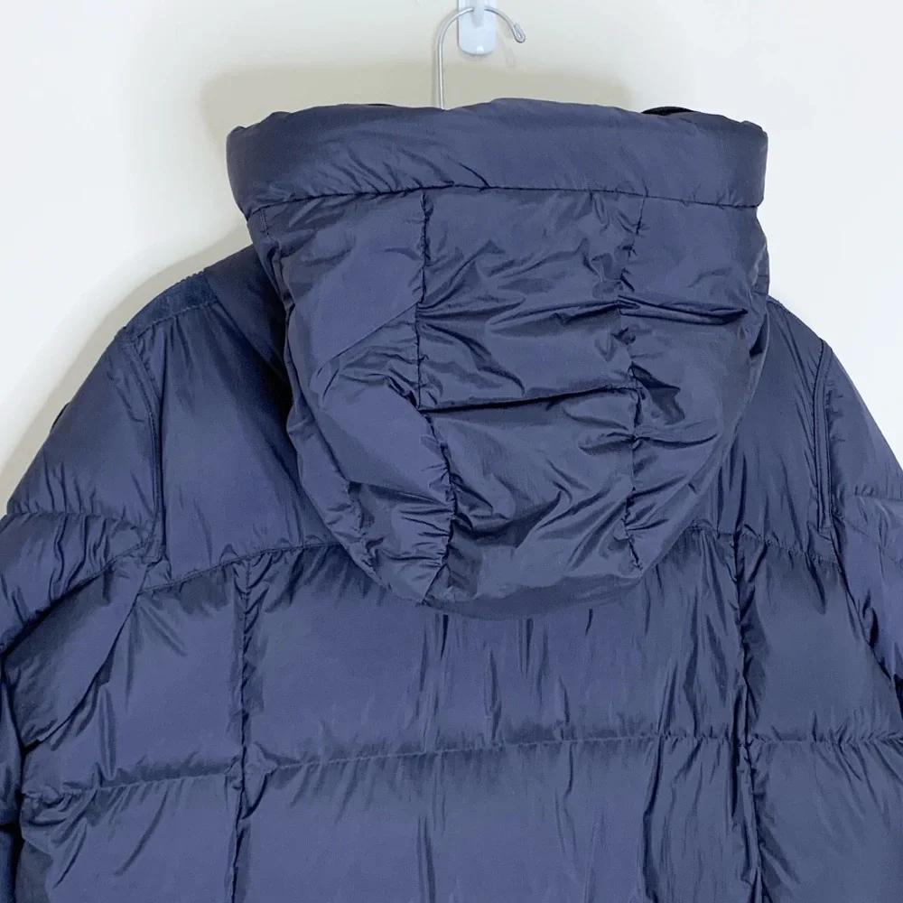 Parajumpers Panda Long Down Jacket (Sz L) Hooded Puffer Coat Navy - Picture 10 of 16